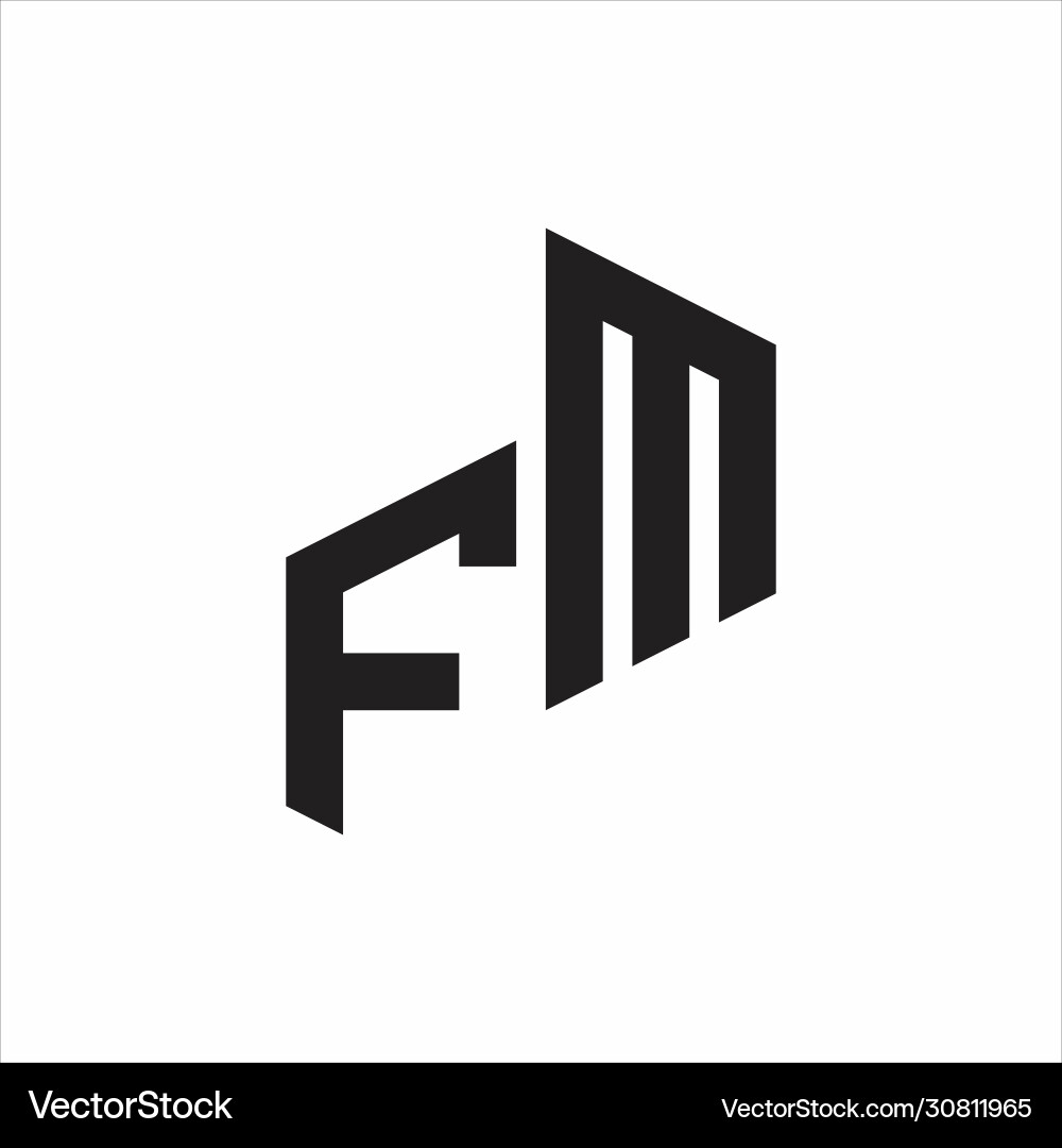 Fm initial letters logo monogram with up to down Vector Image