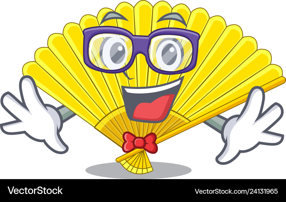 Geek souvenir folding fan in character shape vector image