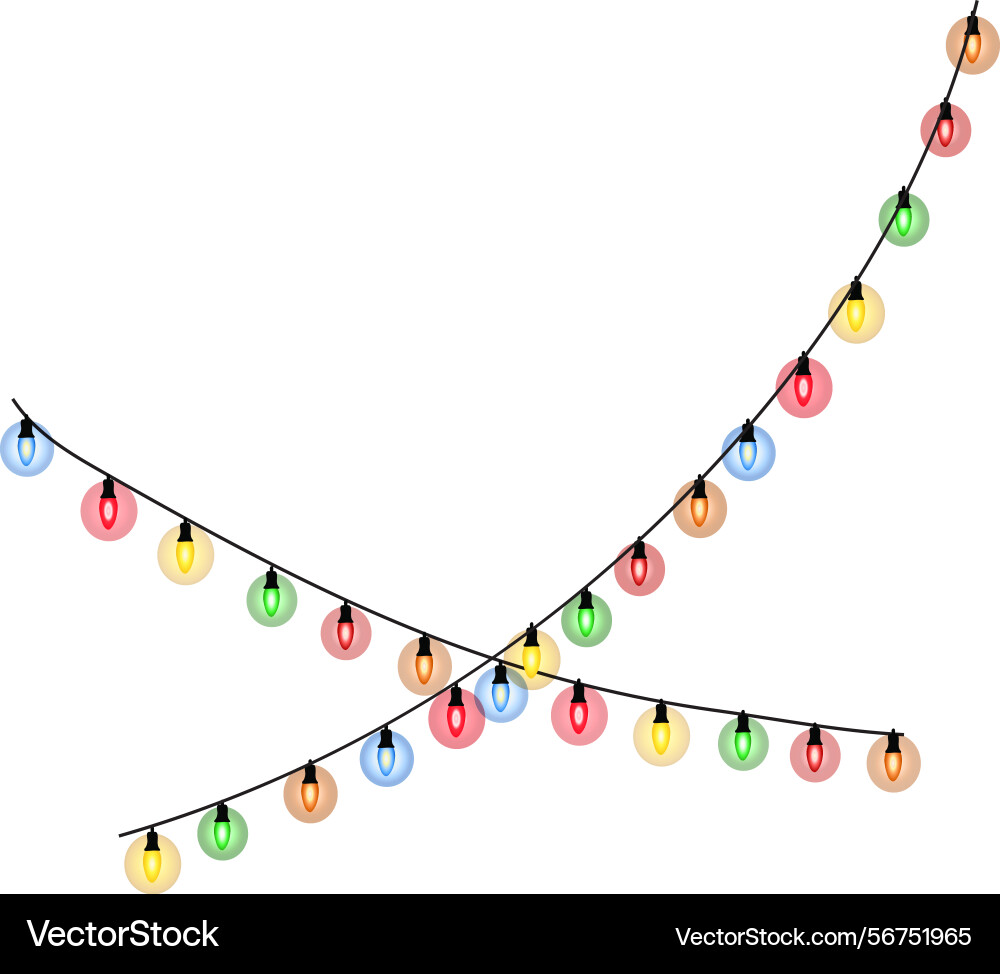 Light post with string neon effect small lamp Vector Image