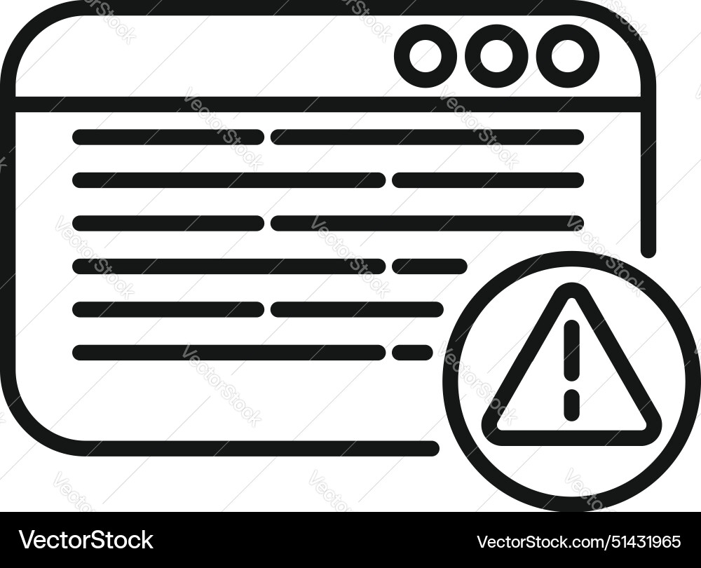 Line art of a web browser with error Line art of a web browser with error vector image
