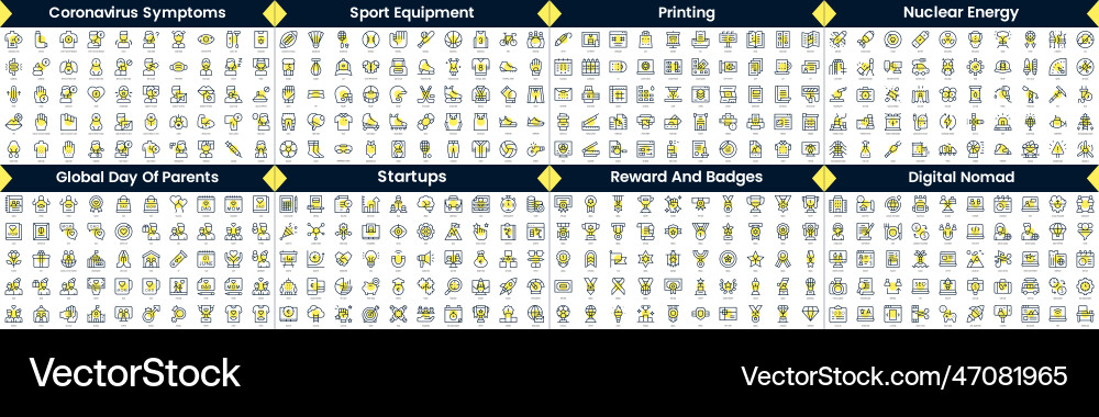Linear style icons pack in this bundle include vector image