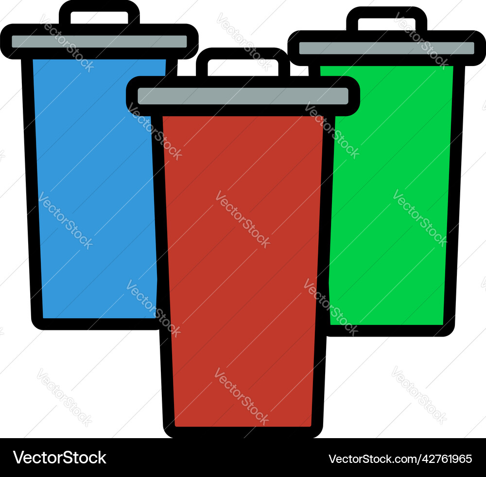 Müllcontainer mit separatem Mülleimer Müllcontainer mit separatem Mülleimer vektorbild