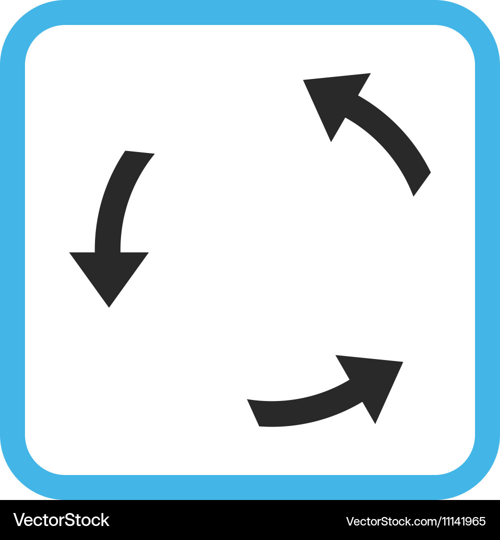 Rotate ccw icon in a frame Royalty Free Vector Image