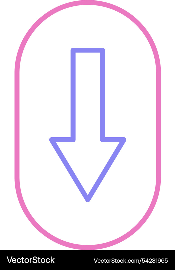 Scroll down line two colour icon Vector Image