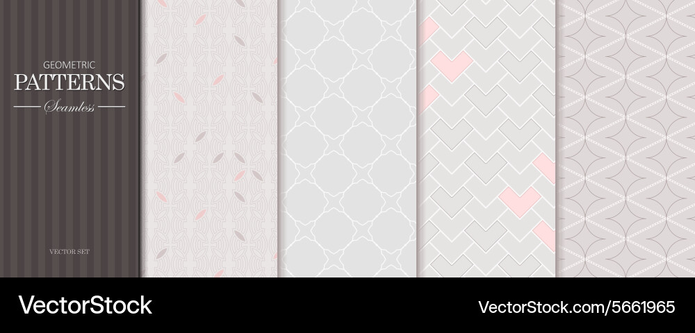 Set of geometric seamless patterns vector image
