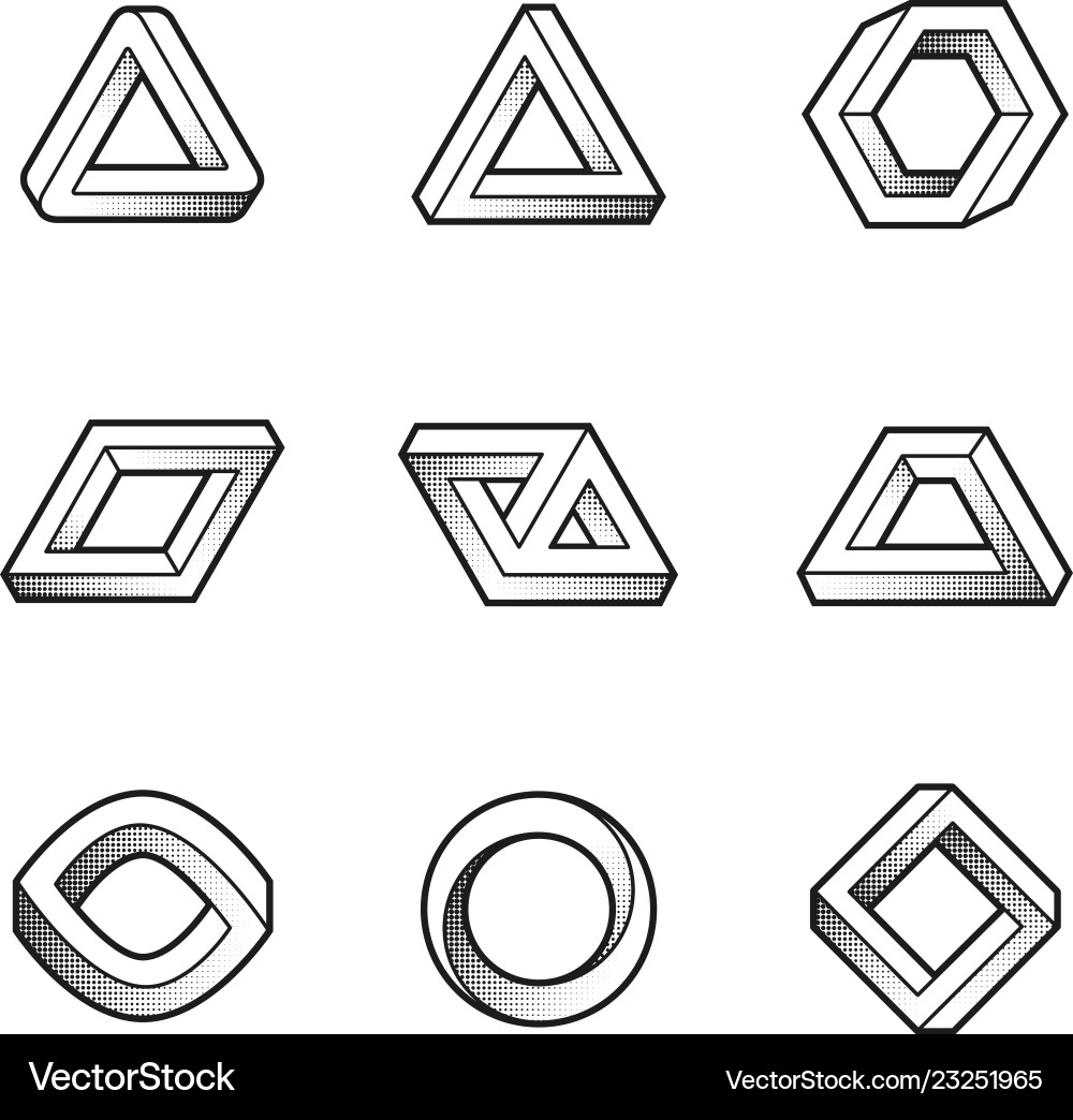 Set of impossible shapes web design elements Set of impossible shapes web design elements vector image