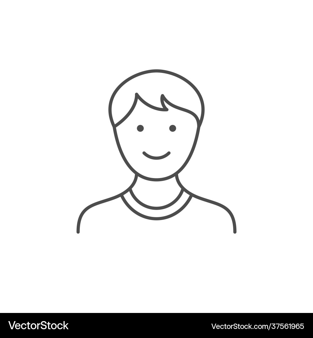 Teen Boy Line Icon Vektorbild