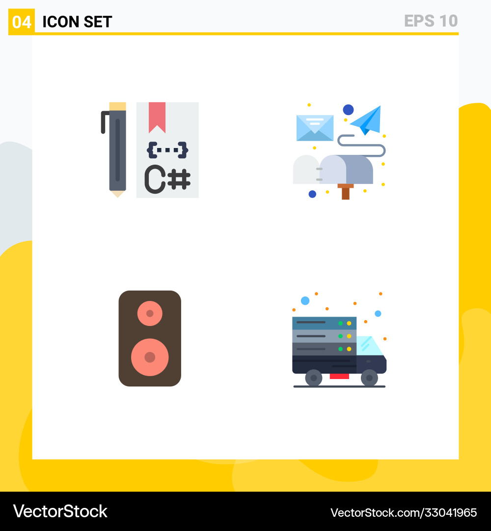 User interface pack 4 basic flat icons c Vector Image