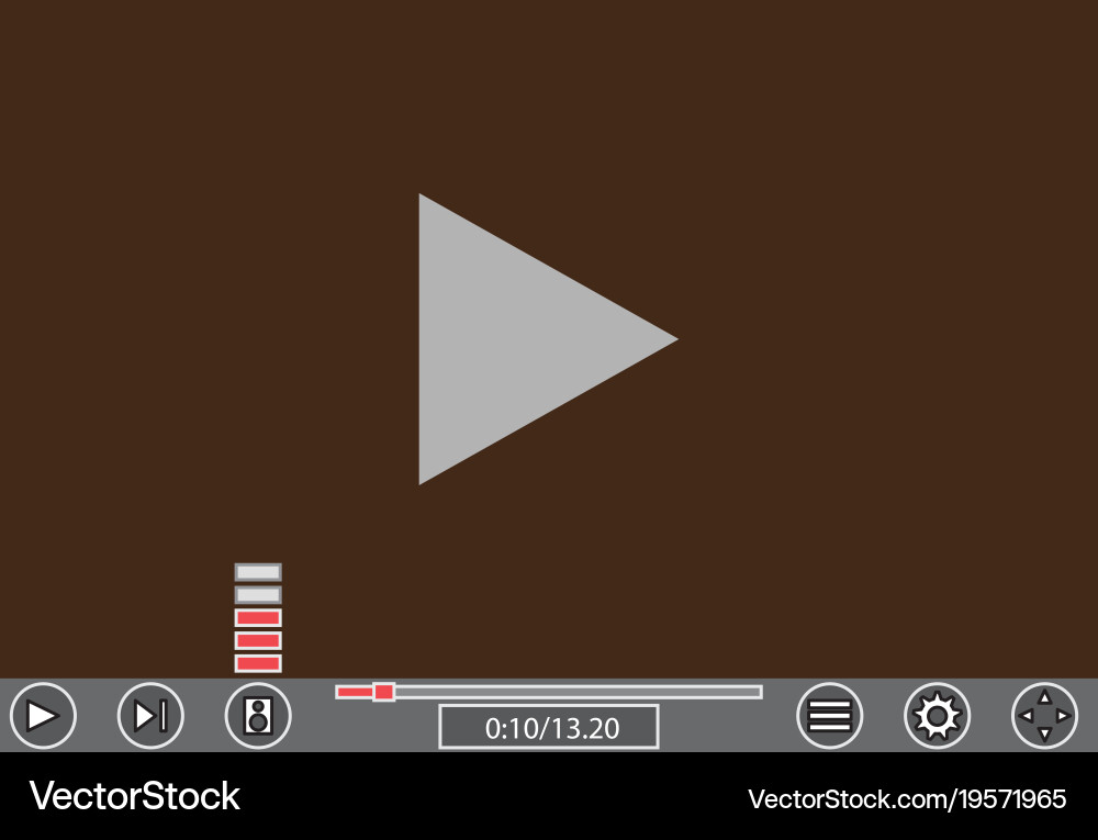 Video player template for web and mobile apps vector image