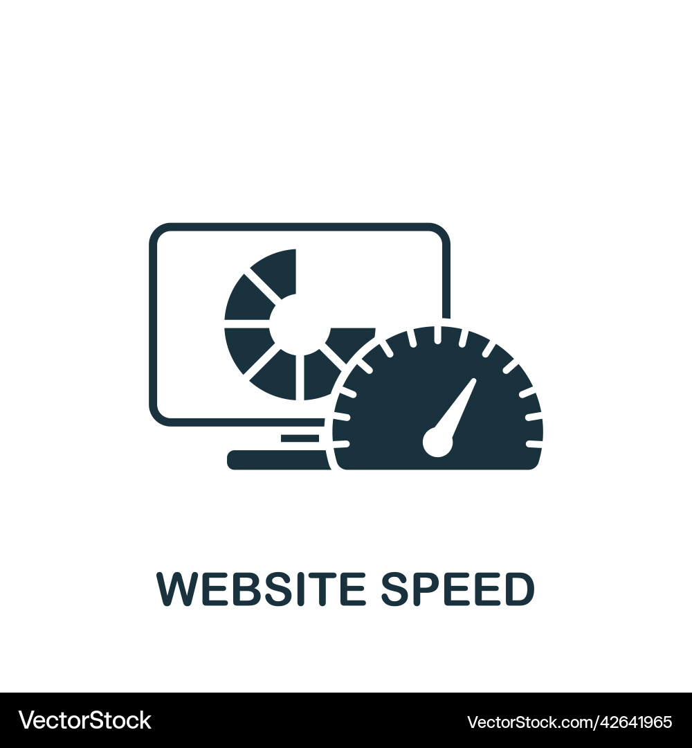Website speed icon monochrome simple web design Website speed icon monochrome simple web design vector image