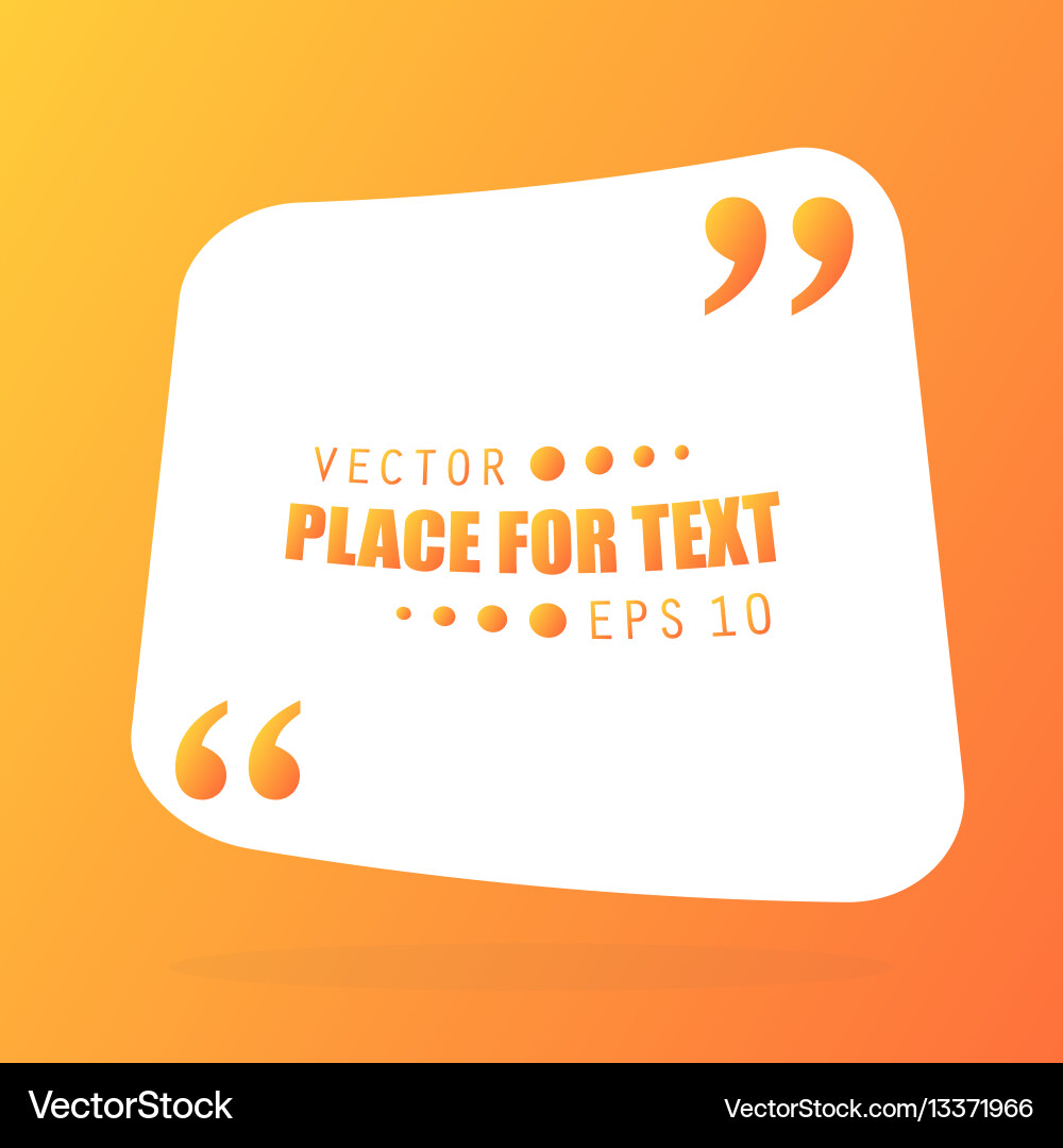 Abstract concept empty speech square quote Vector Image