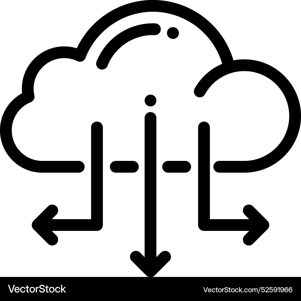 Cloud computing icon thin linear style design Cloud computing icon thin linear style design Vector Image