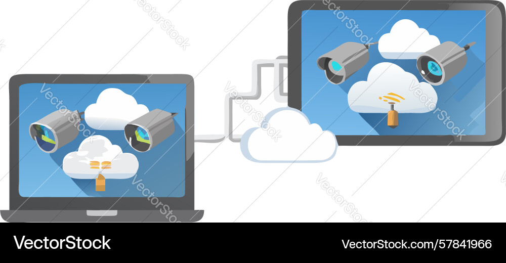Cloud-Datensynchronisationsgerät Vektorbild