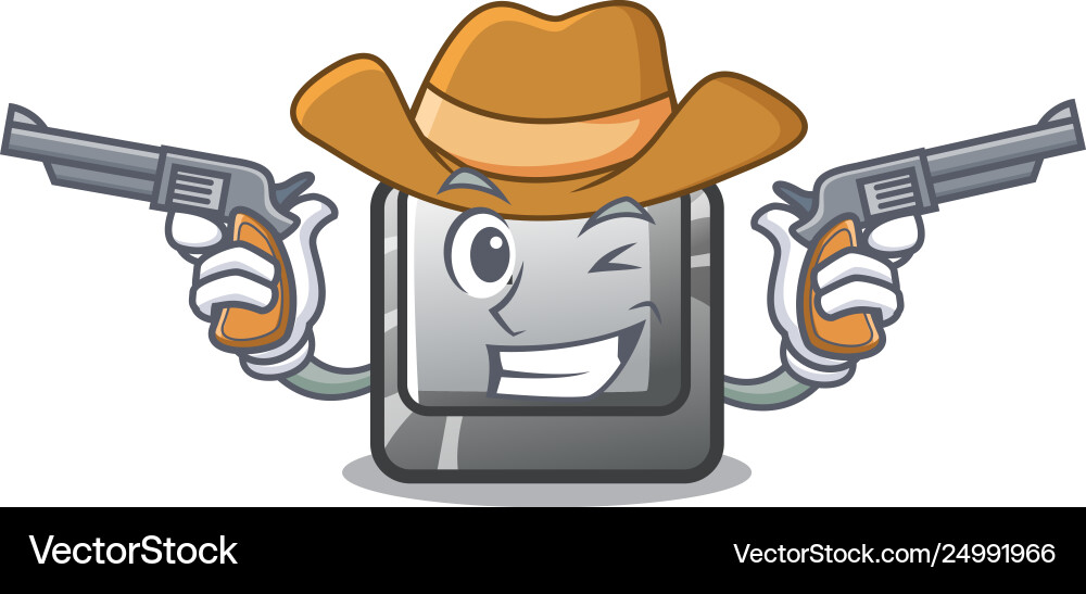 Cowboy button l attached to character keyboard Cowboy button l attached to character keyboard vector image