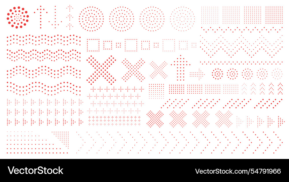Dotted design elements set - abstract motion vector image