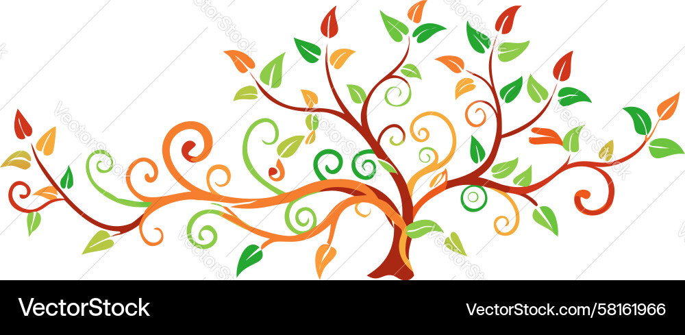 Dynamic Spiral Tree Vector Image