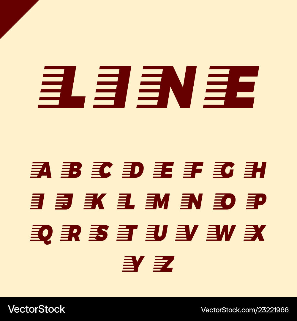 Express service font fast speed lines alphabet vector image