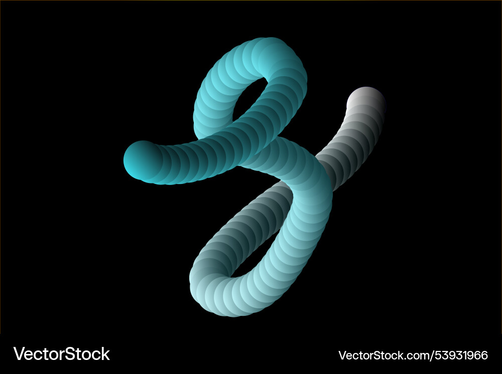 Infinite loop of a twisting turquoise helix Vector Image