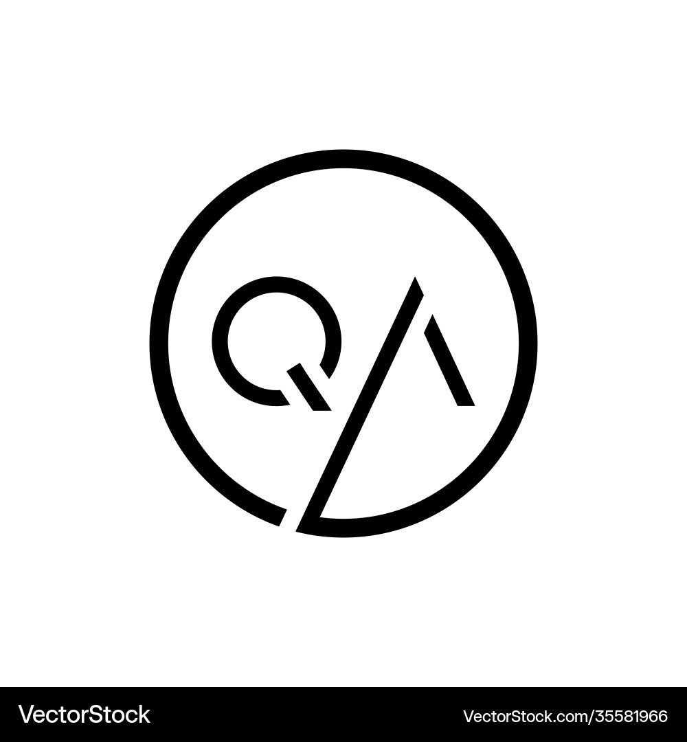 Initial circle letter qa logo design template Initial circle letter qa logo design template Vector Image
