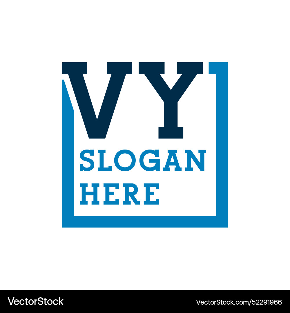 Minimal initials logo letters v and y vy initial Vector Image