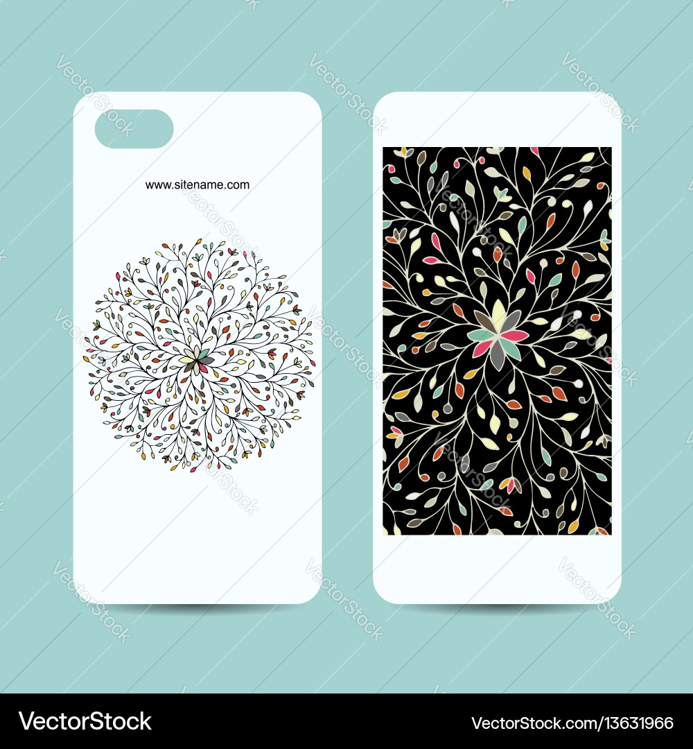 Mobile phone cover design floral mandala Mobile phone cover design floral mandala Vector Image