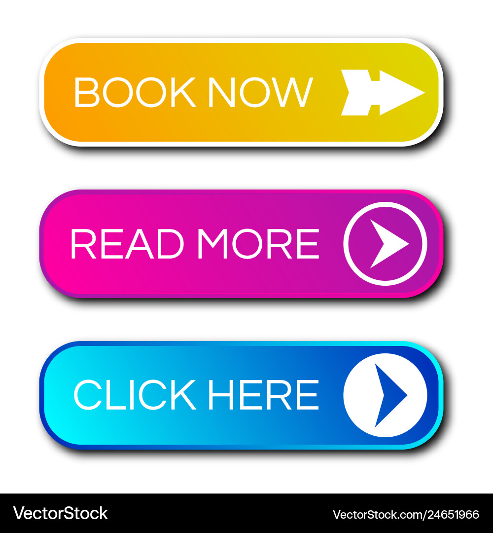 Modern Gradient Buttons with Shadows vector image