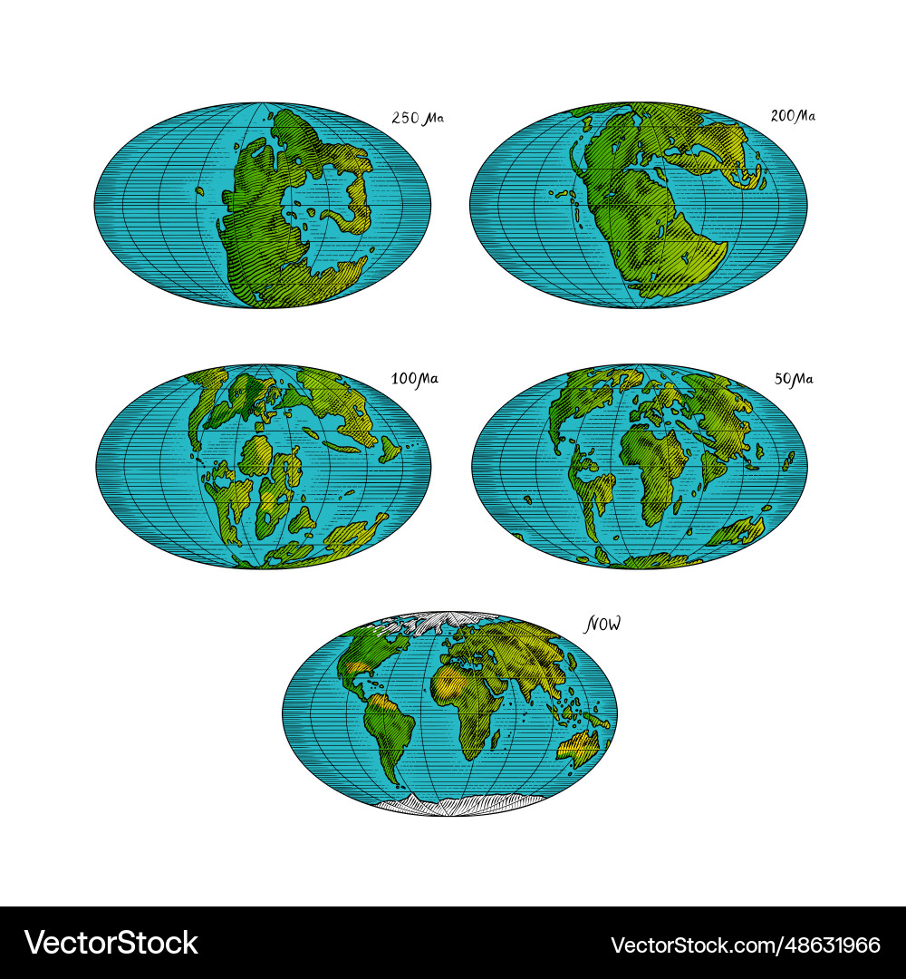 Plattentektonik auf dem Planeten Erde Pangaea Plattentektonik auf dem Planeten Erde Pangaea vektorbild