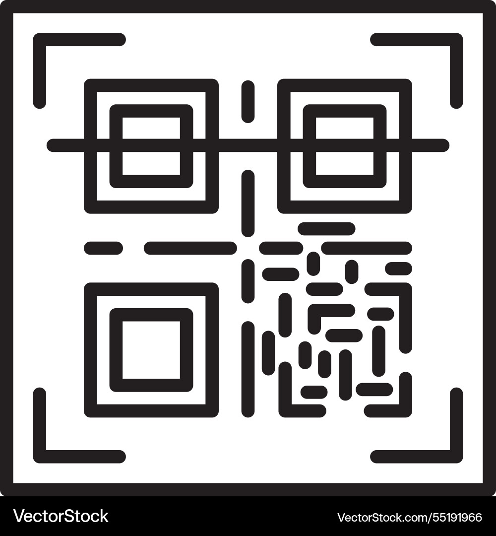 Qr code line icon design vector image