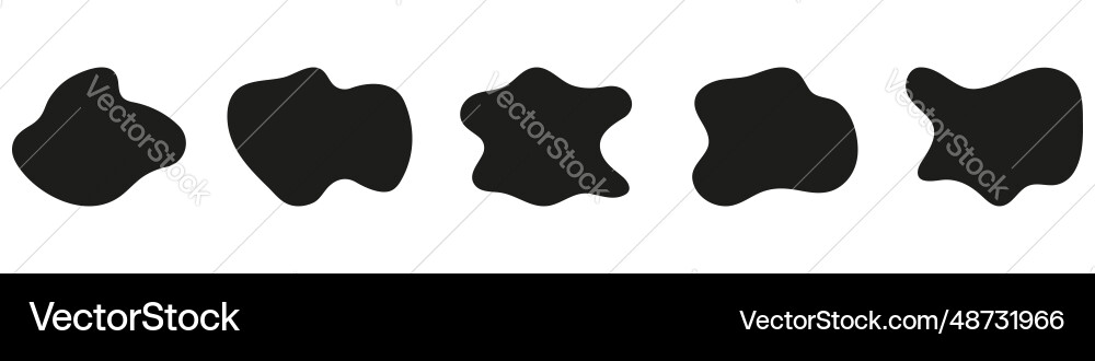 Random circle blob collection black round liquid vector image