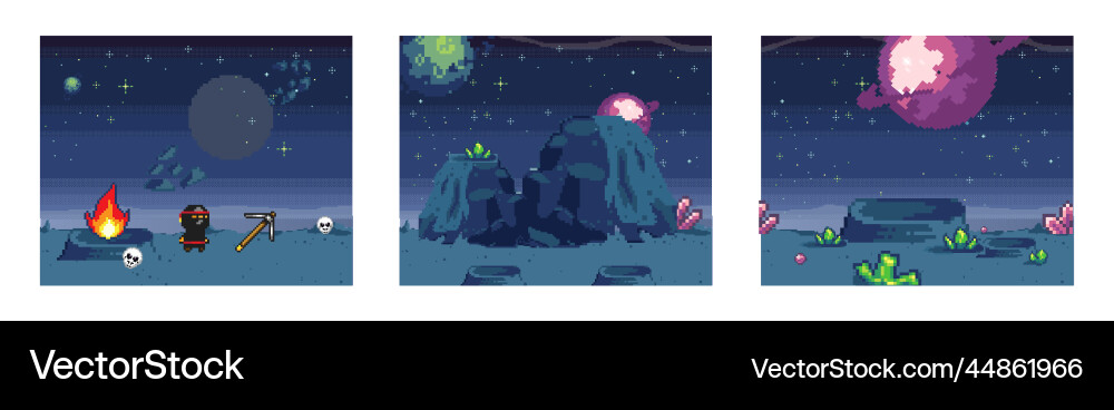 Retro computer games level pixel art video game Retro computer games level pixel art video game vector image