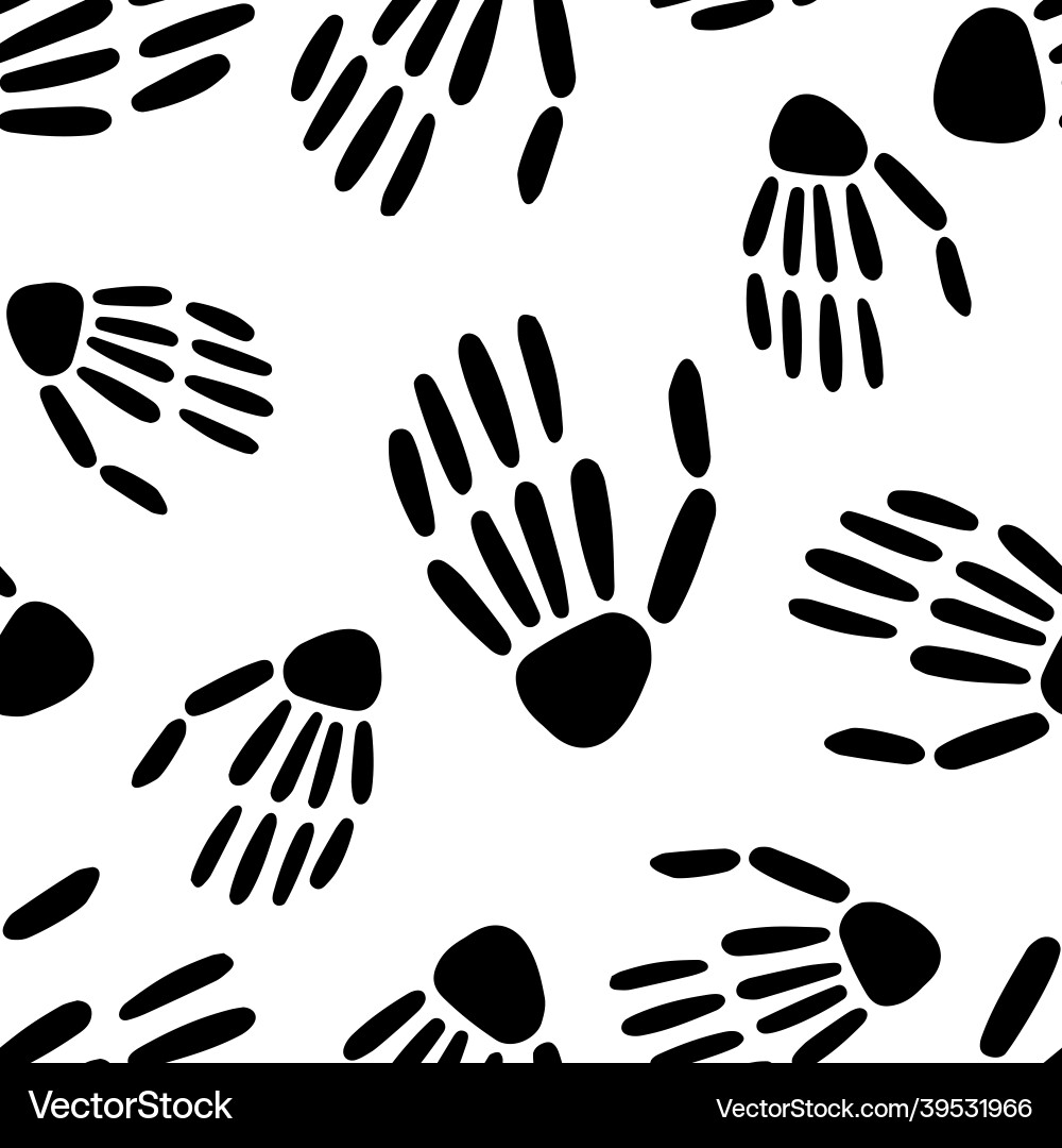 Seamless pattern of skeleton hand Seamless pattern of skeleton hand vector image
