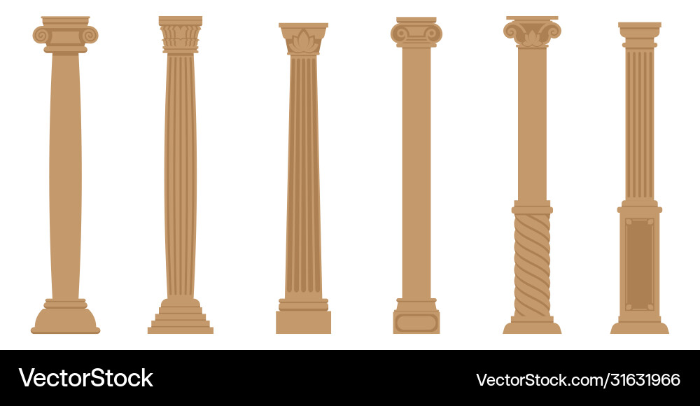 Set ancient columns Set ancient columns vector image