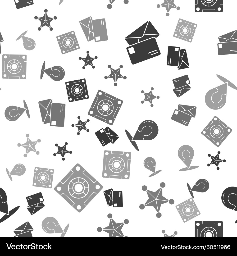 Set envelope hexagram sheriff map marker Set envelope hexagram sheriff map marker vector image