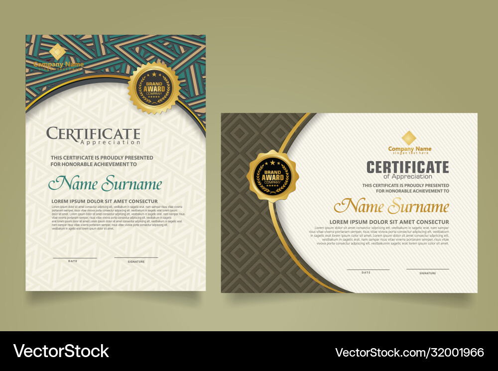 Set modern certificate template with dynamic Set modern certificate template with dynamic vector image