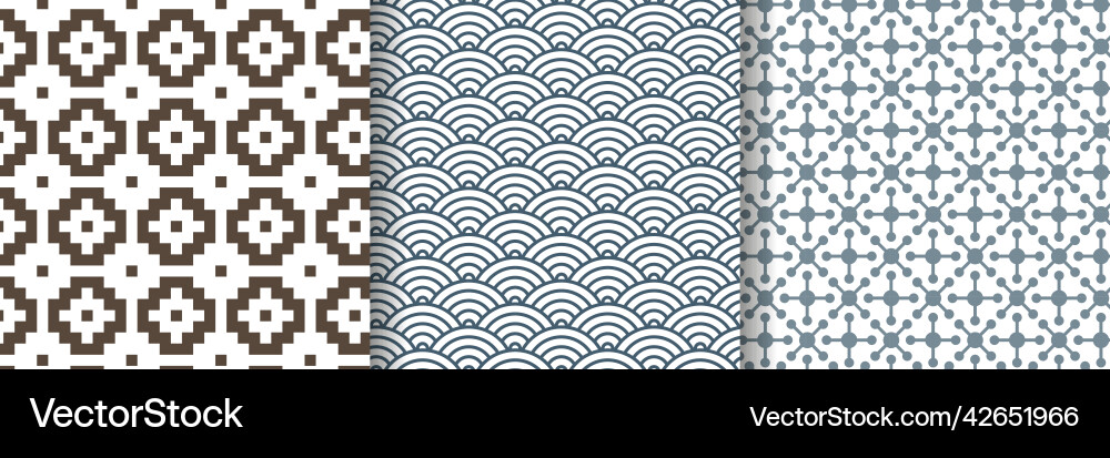 Set of geometric abstract patterns endless Set of geometric abstract patterns endless vector image