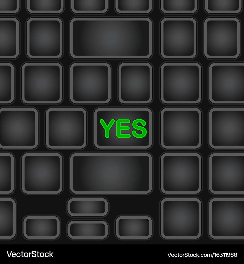 Simplified keyboard with one word only black vector image
