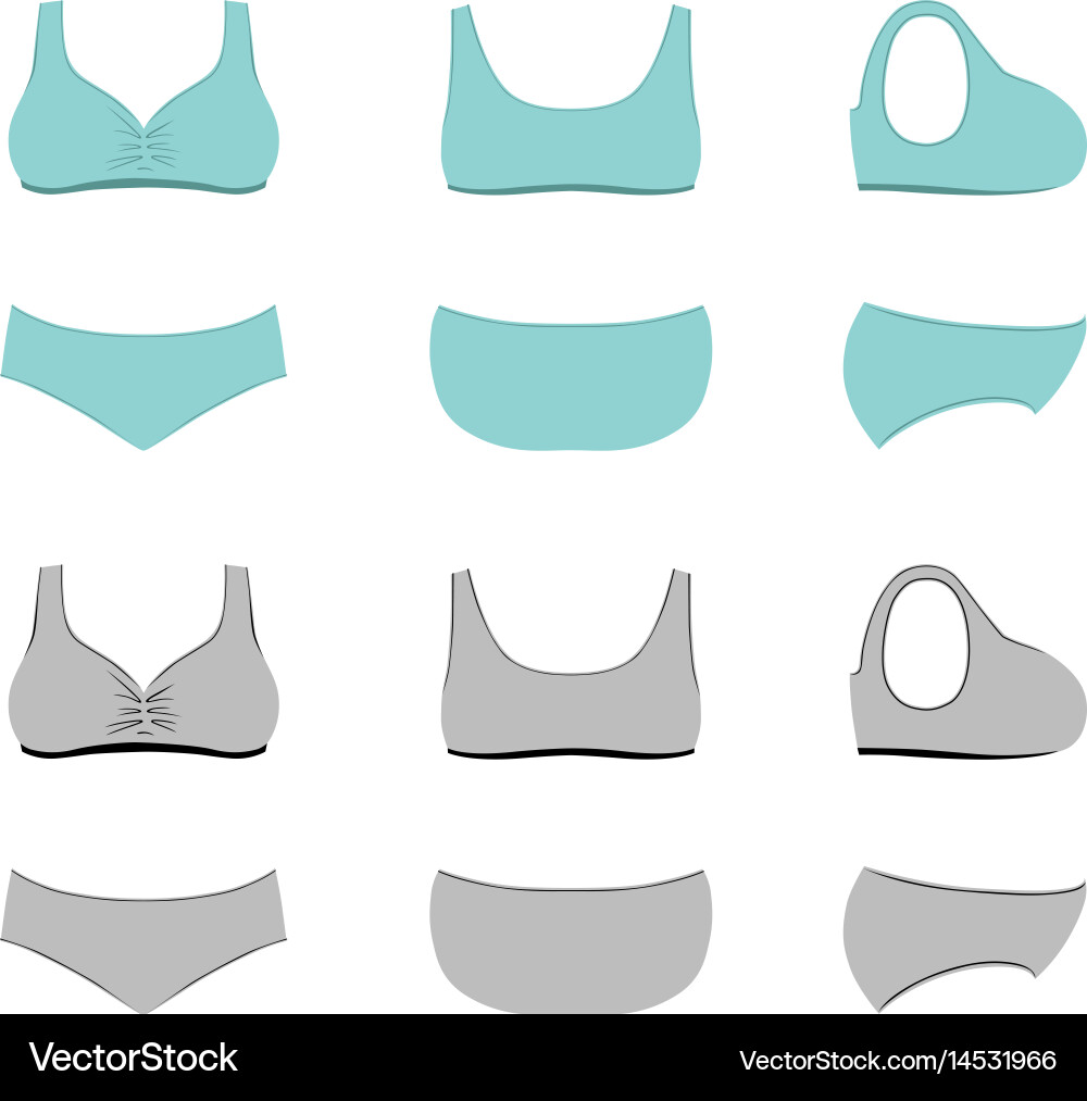 Swimsuits flat set Vector Image