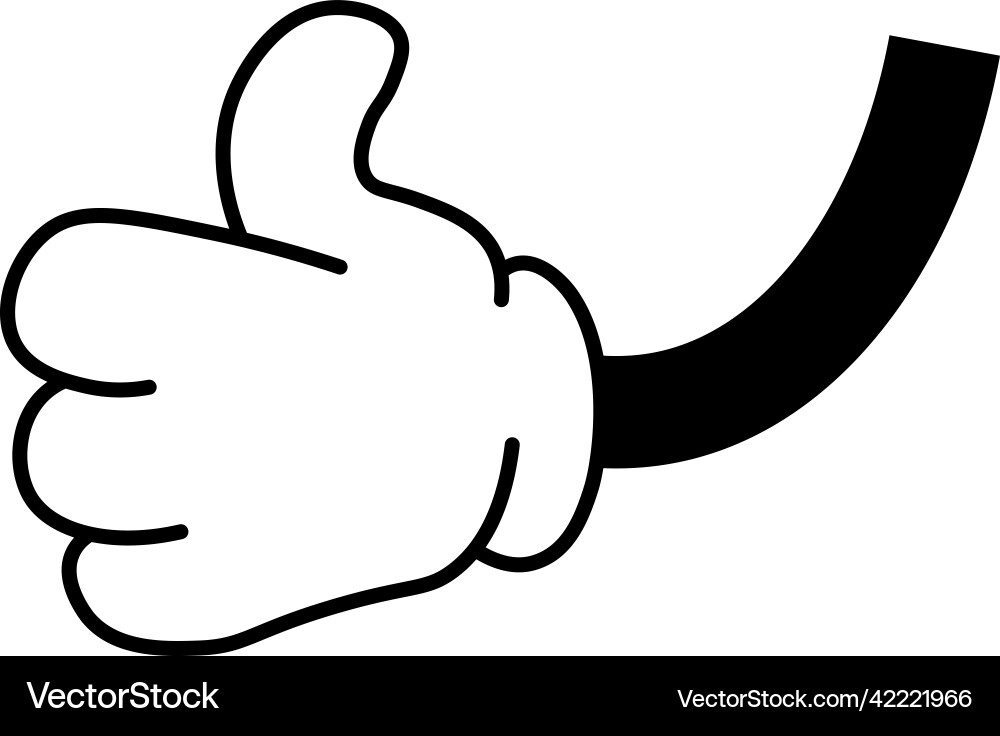 Thumb up hand gesture approval or good review vector image