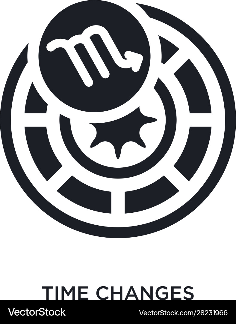 Time changes isolated icon simple element from vector image