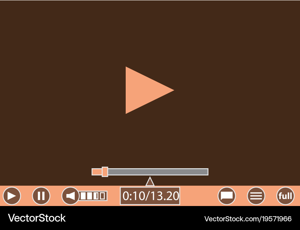 Video player template for web and mobile apps vector image