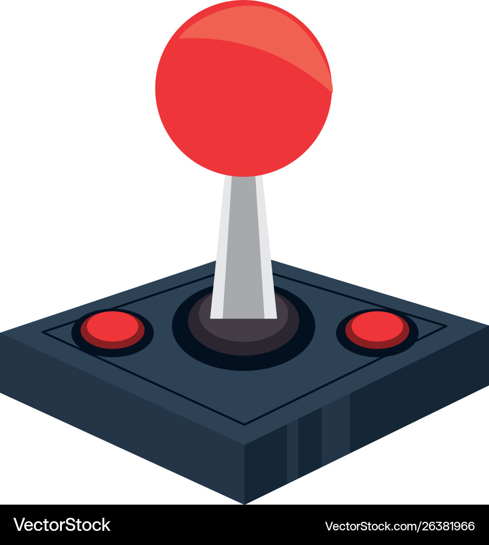 Videogame console old gamepad with joystick vector image