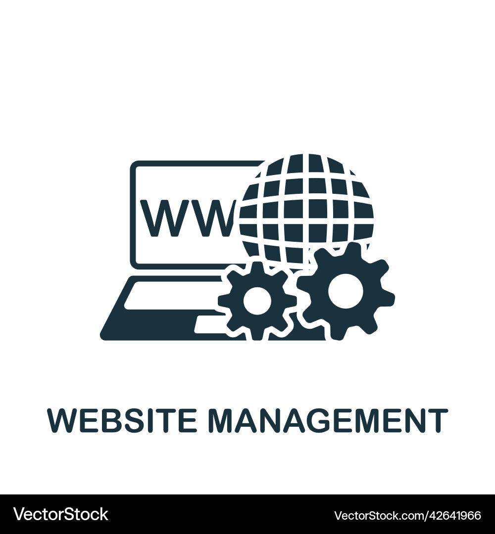 Website management icon monochrome simple web vector image
