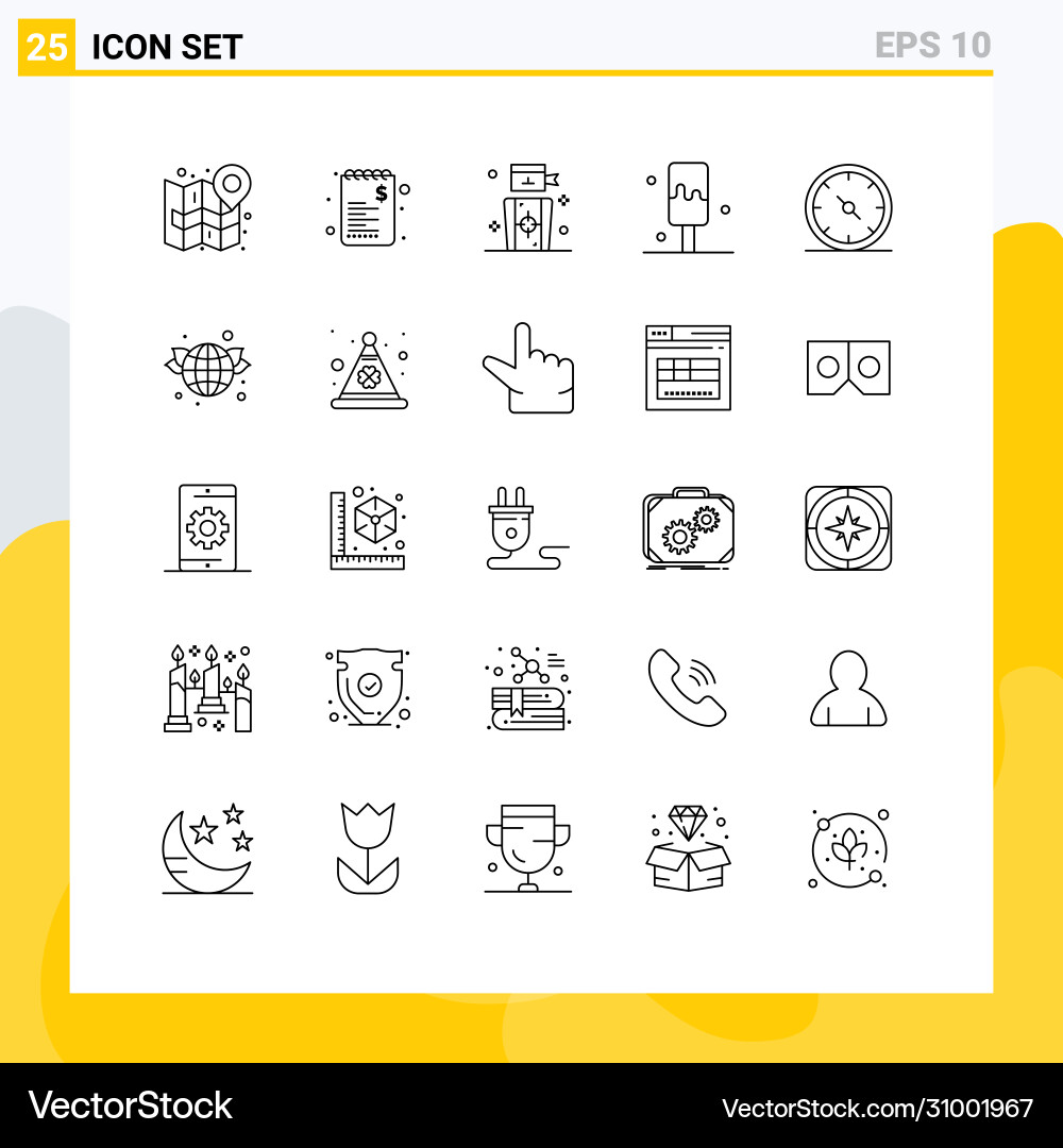 25 universal lines set for web and mobile Vector Image