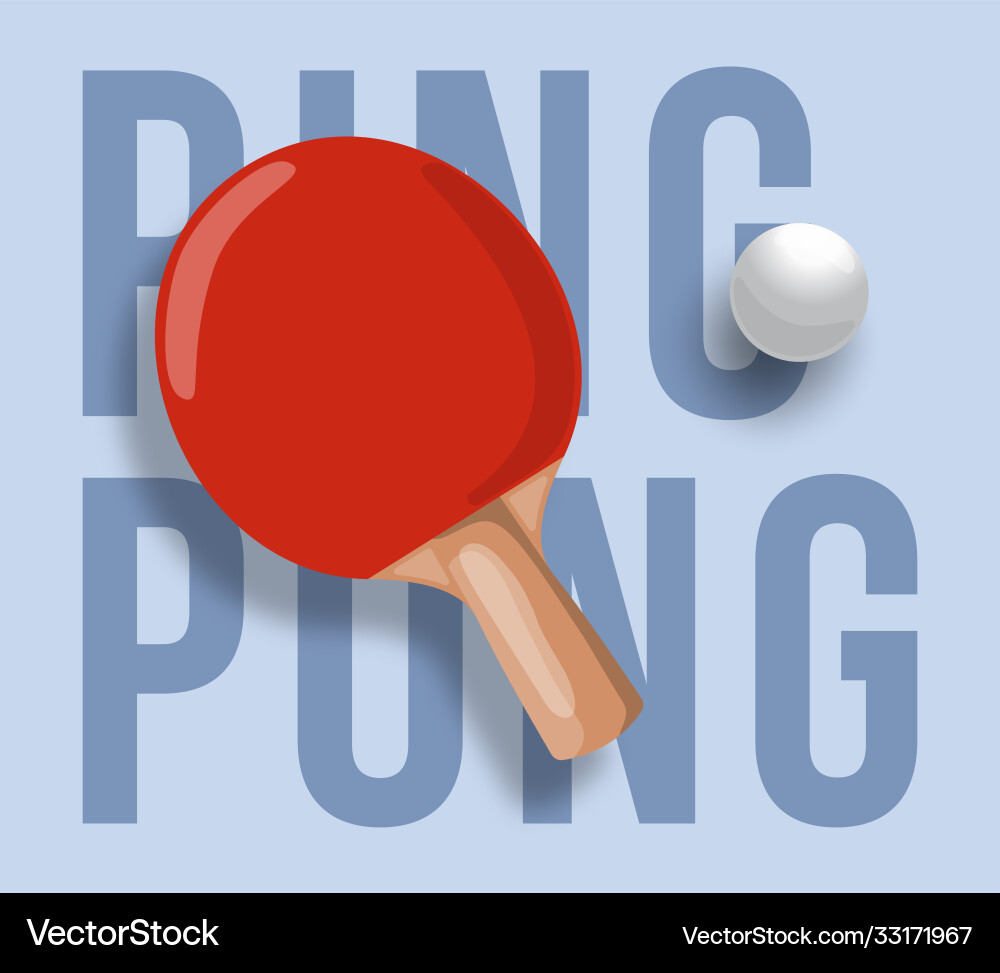 Abstract ping pong racket isolated on light vector image