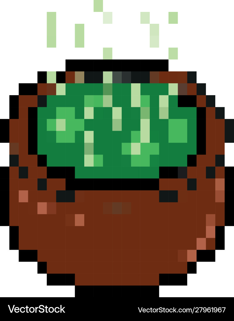 Cauldron 8 bits pixelated style icon Vector Image