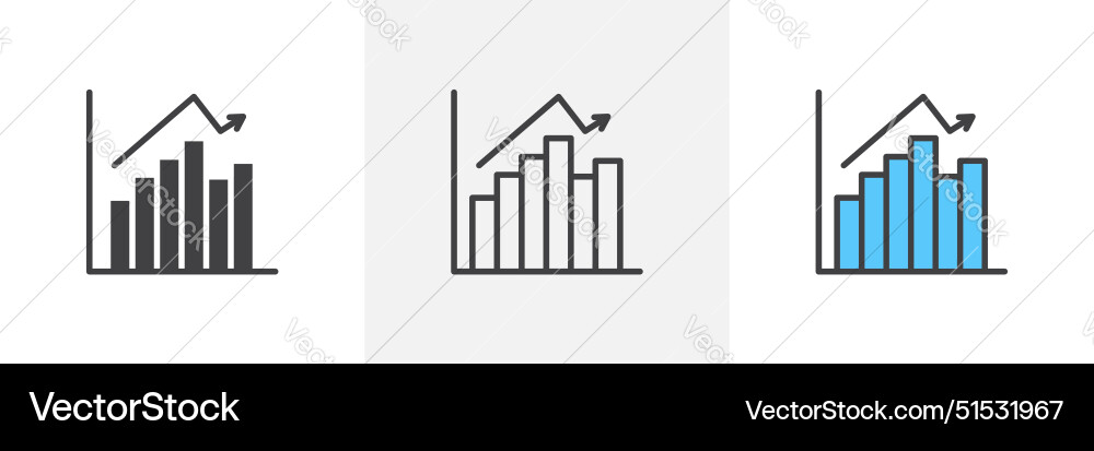 Chart histogram icon set finance graph diagram Chart histogram icon set finance graph diagram Vector Image