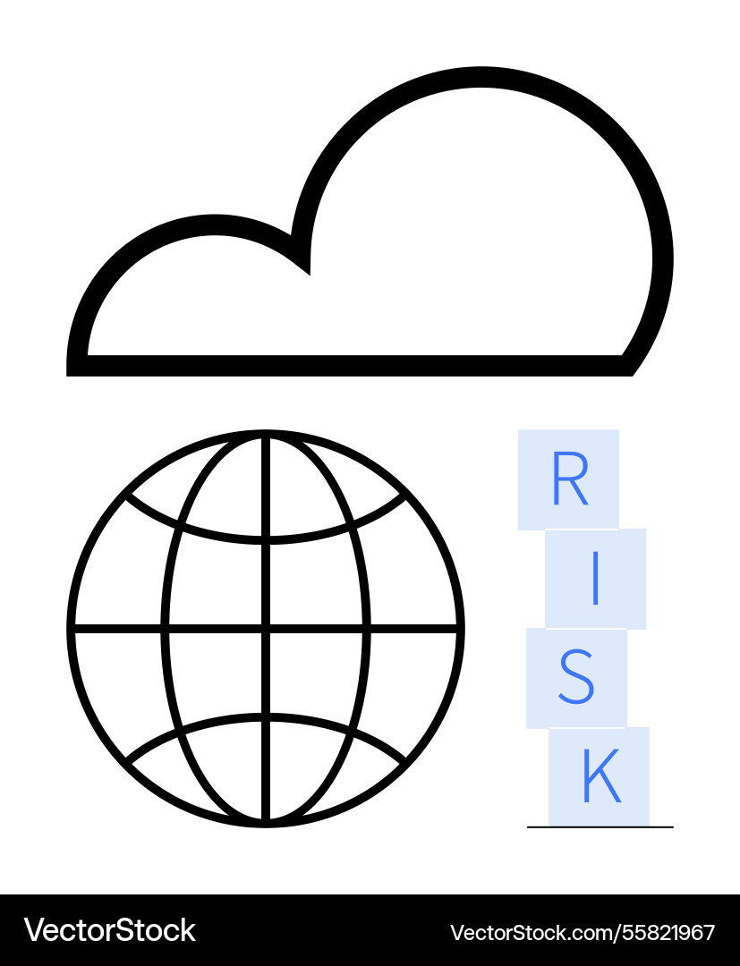 Cloud computing and global risk analysis Cloud computing and global risk analysis vector image