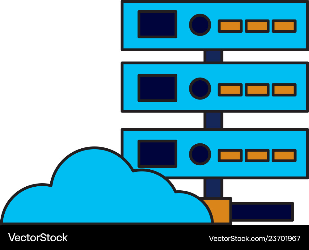 Cloud computing database vector image