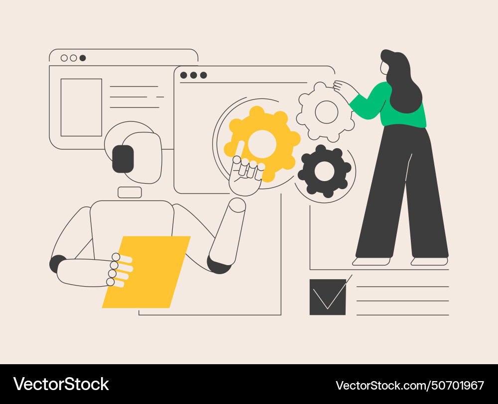 Collaborative robotics abstract concept Collaborative robotics abstract concept Vector Image