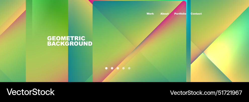 Colorful fluid gradient triangles and squares web Colorful fluid gradient triangles and squares web Vector Image